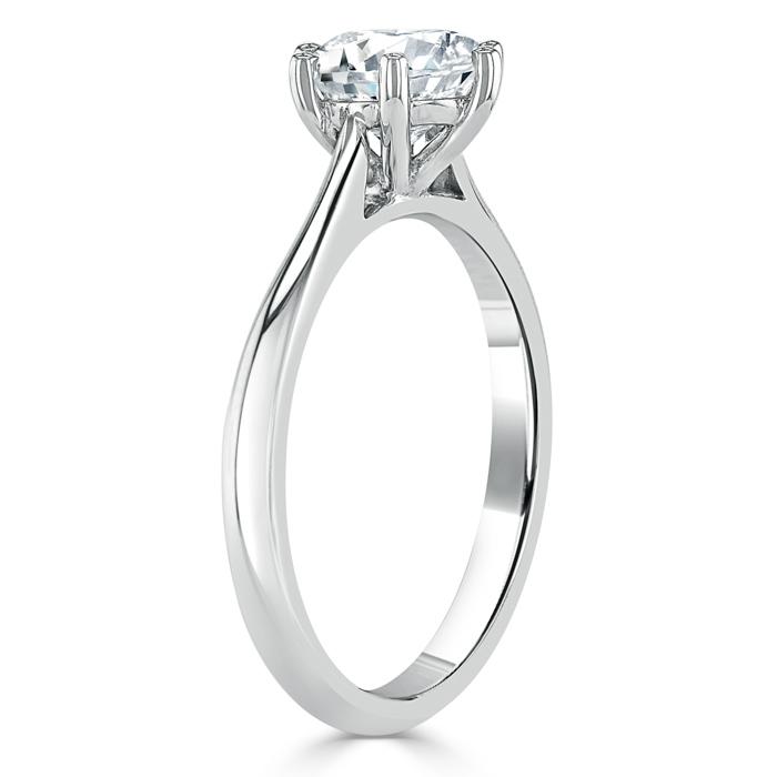 0.75 CT Round Cut Solitaire Moissanite Engagement Ring