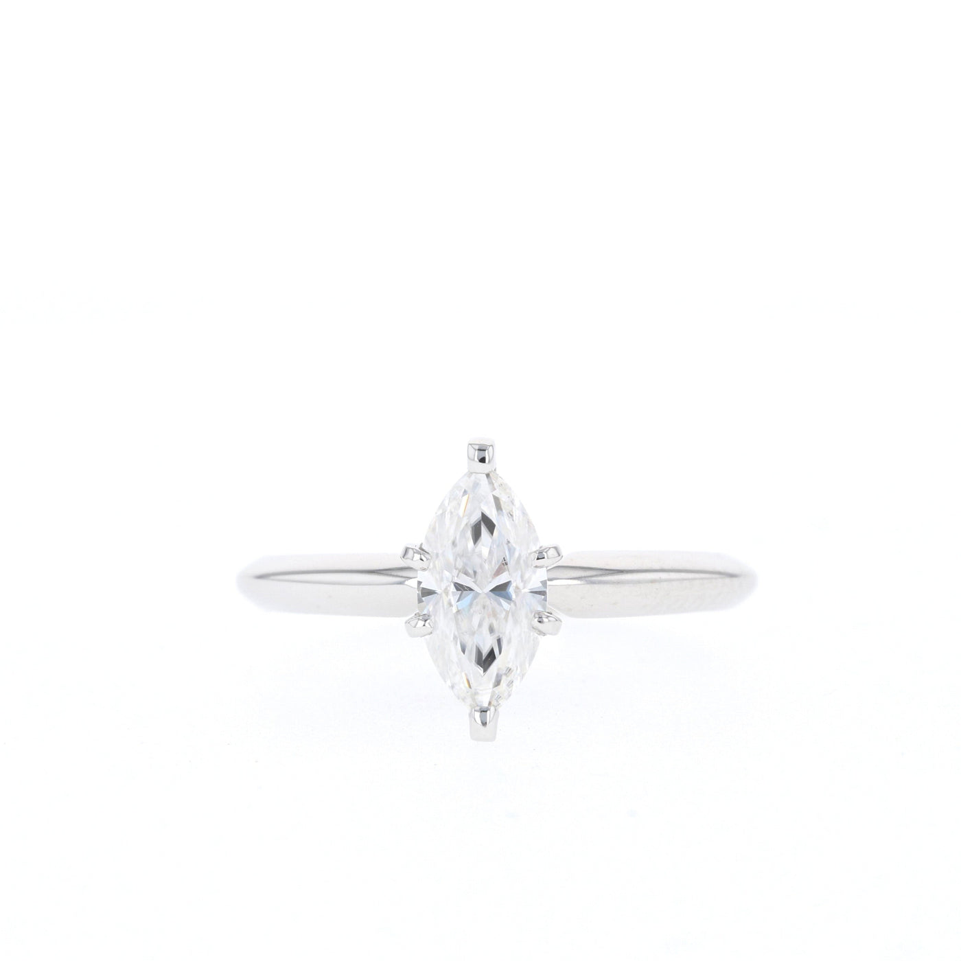 0.47-0.9 CT Marquise Cut Solitaire Moissanite Engagement Ring
