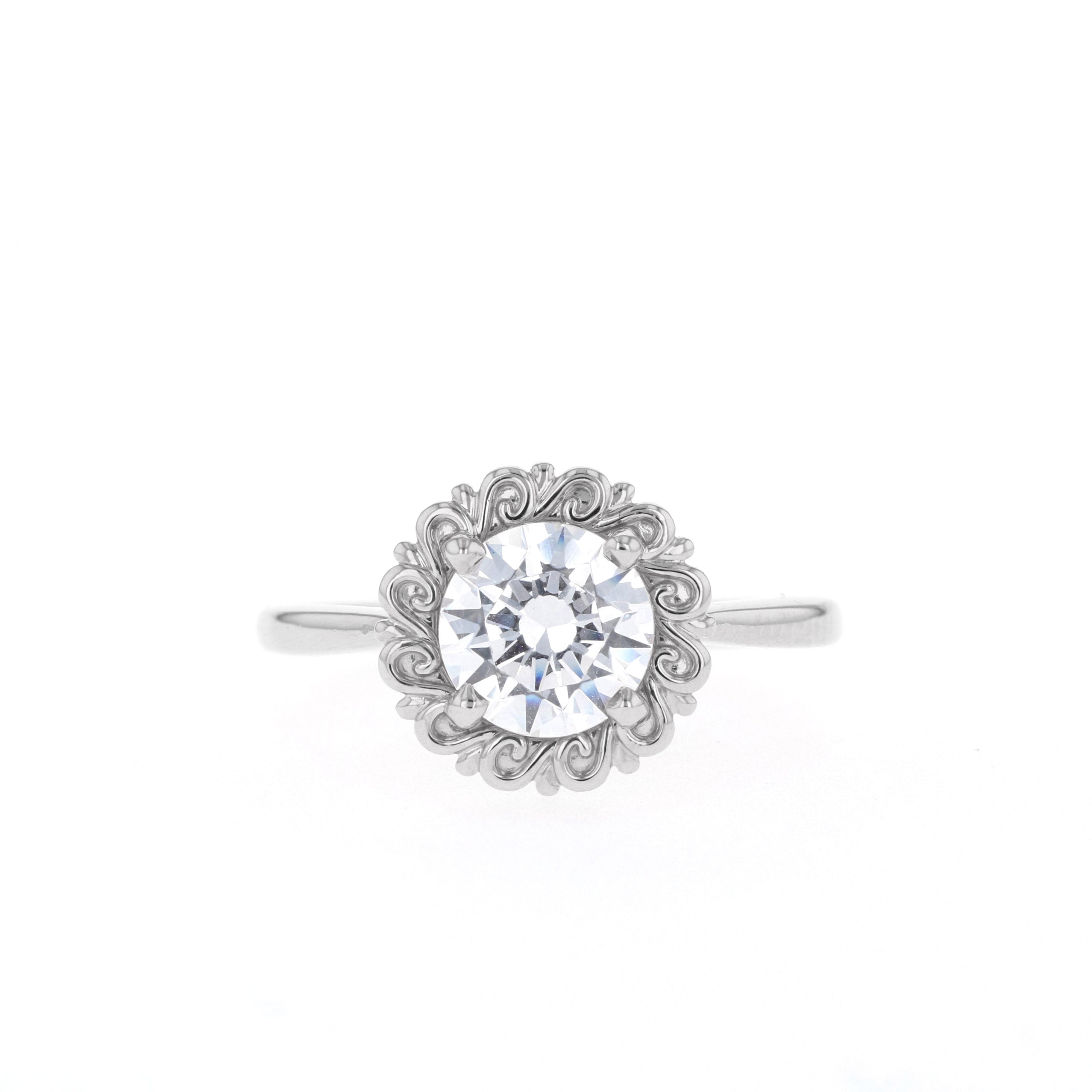 1.1 CT Round Cut Solitaire Moissanite Engagement Ring