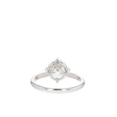0.88 - 1.1 CT Round Cut Solitaire Moissanite Engagement Ring