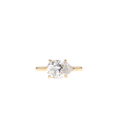 0.69 - 1.93 CT Pear Cut Solitaire Moissanite Engagement Ring