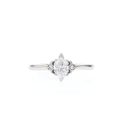 0.21 CT-0.47 CT Marquise Cut Cluster Moissanite Engagement Ring