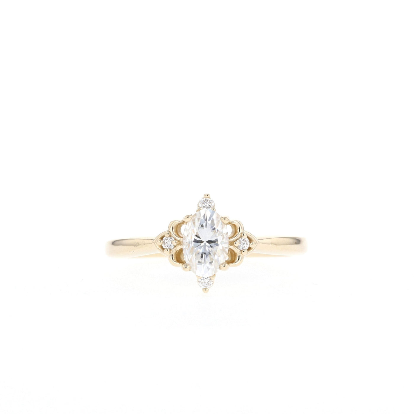 0.21 CT-0.47 CT Marquise Cut Cluster Moissanite Engagement Ring