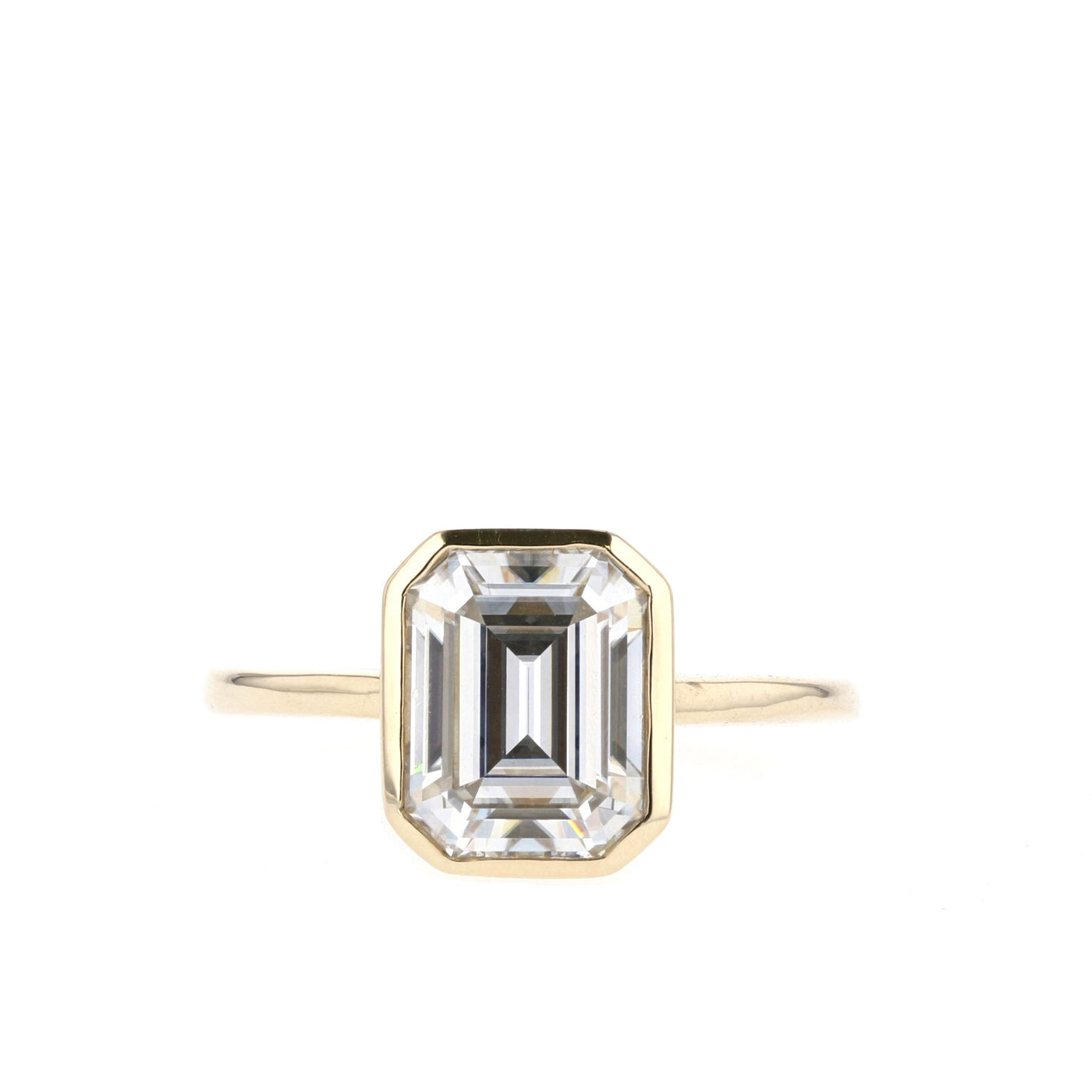 0.92 CT-3.24 CT Emerald Cut Solitaire Moissanite Engagement Ring