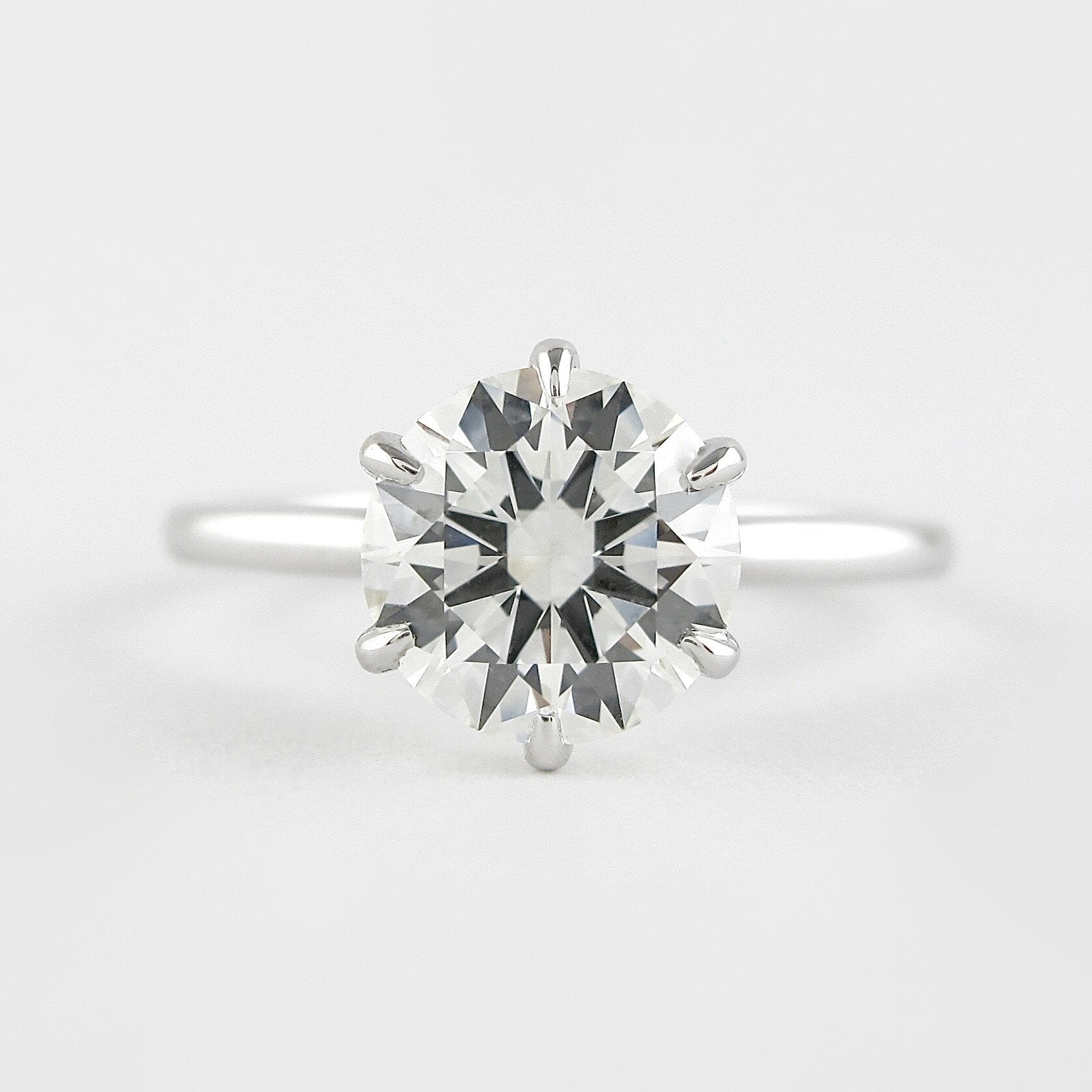 1.0 CT Round Solitaire Style Moissanite Engagement Ring
