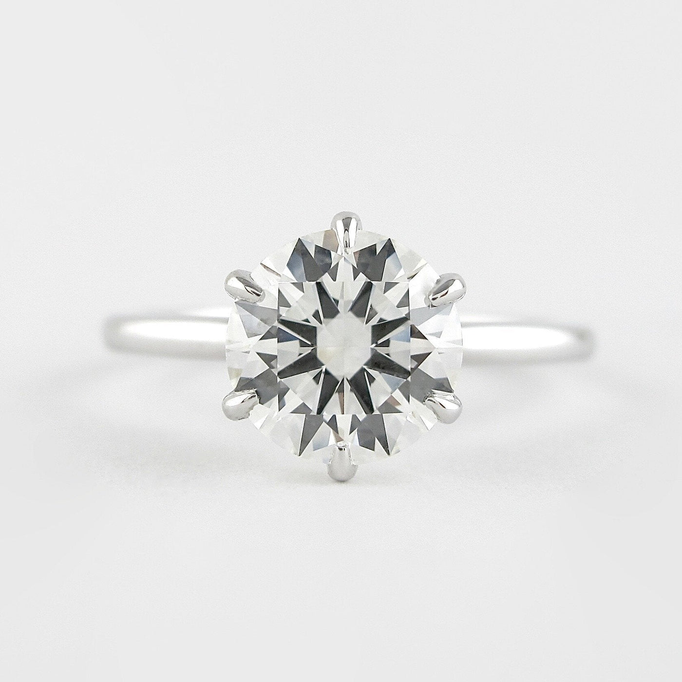 1.0 CT Round Solitaire Style Moissanite Engagement Ring