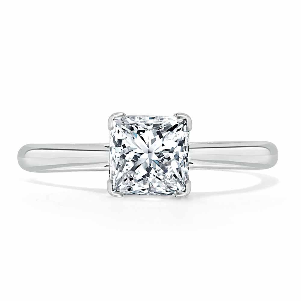 1.0 CT Cushion Cut Moissanite Solitaire Engagement Ring