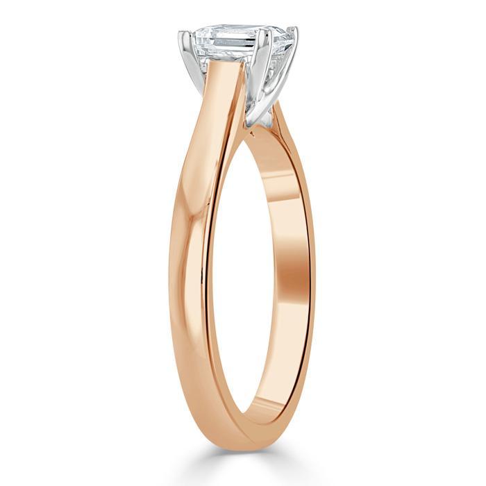 1.0 CT Princess Cut Solitaire Moissanite Engagement Ring