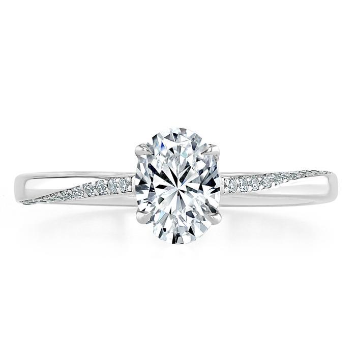 0.75 CT Oval Cut Solitaire Moissanite Engagement Ring