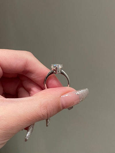 2.0 Heart Cut Solitaire Moissanite Diamond Engagement Ring