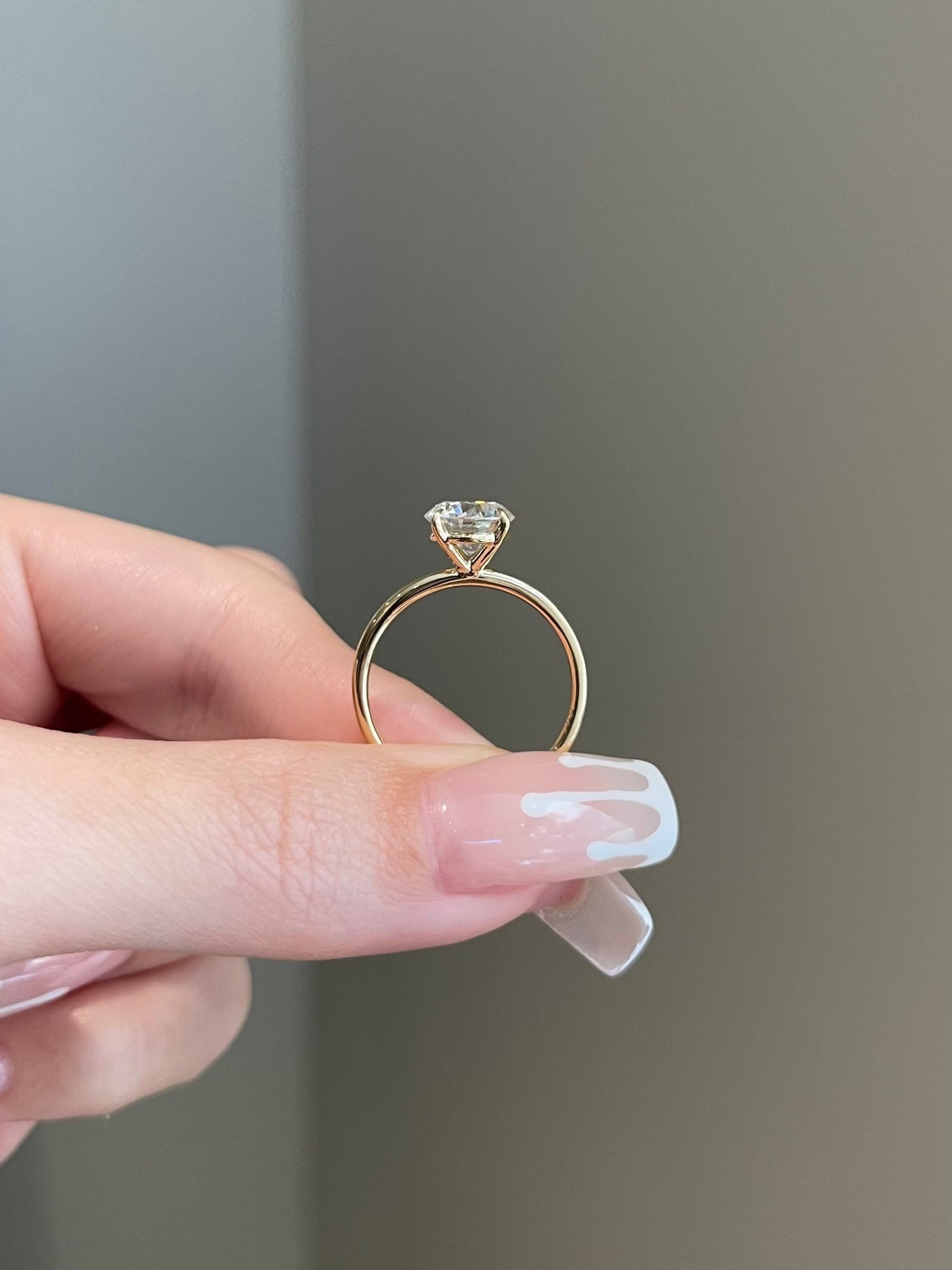 1.75ct Round Cut Solitaire Moissanite Diamond Engagement Ring