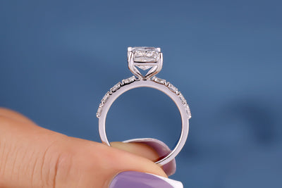 2.50 CT Radiant Cut Colorless Moissanite Ring, Moissanite Engagement Ring, Wedding Ring, 10K/14K/18K White Gold Ring, Anniversary Gift Ring