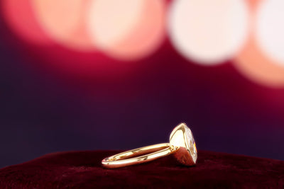 2 CT Oval Cut Moissanite Engagement Ring, Bezel Set Solitaire Wedding Ring, 14K Yellow Gold Bridal Ring, Anniversary Gift, Moissanite Ring